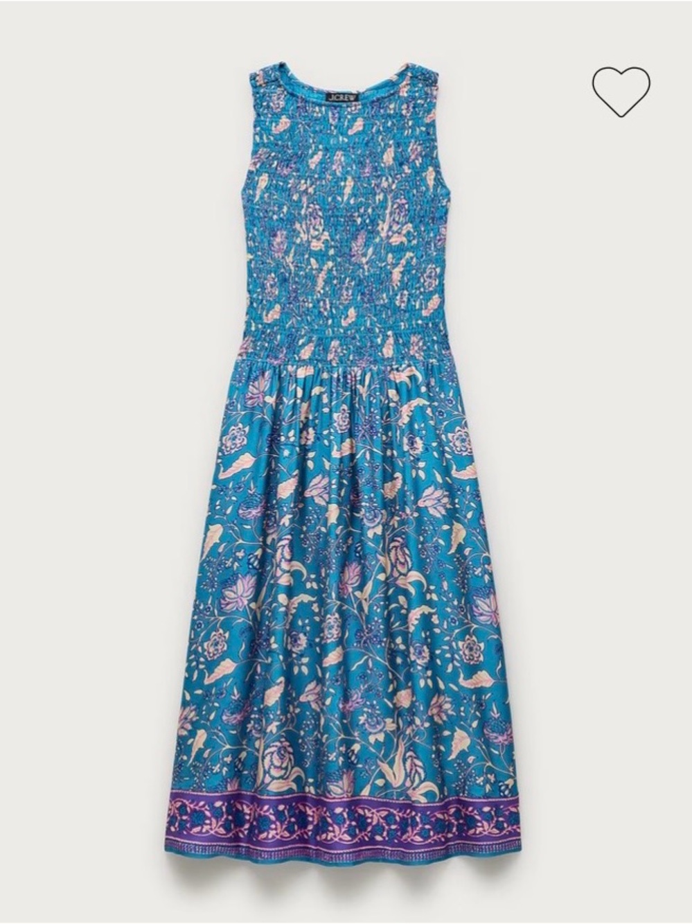 J. Crew Lina Midi Dress in Floral Print in Blue Multi Size M. NWT